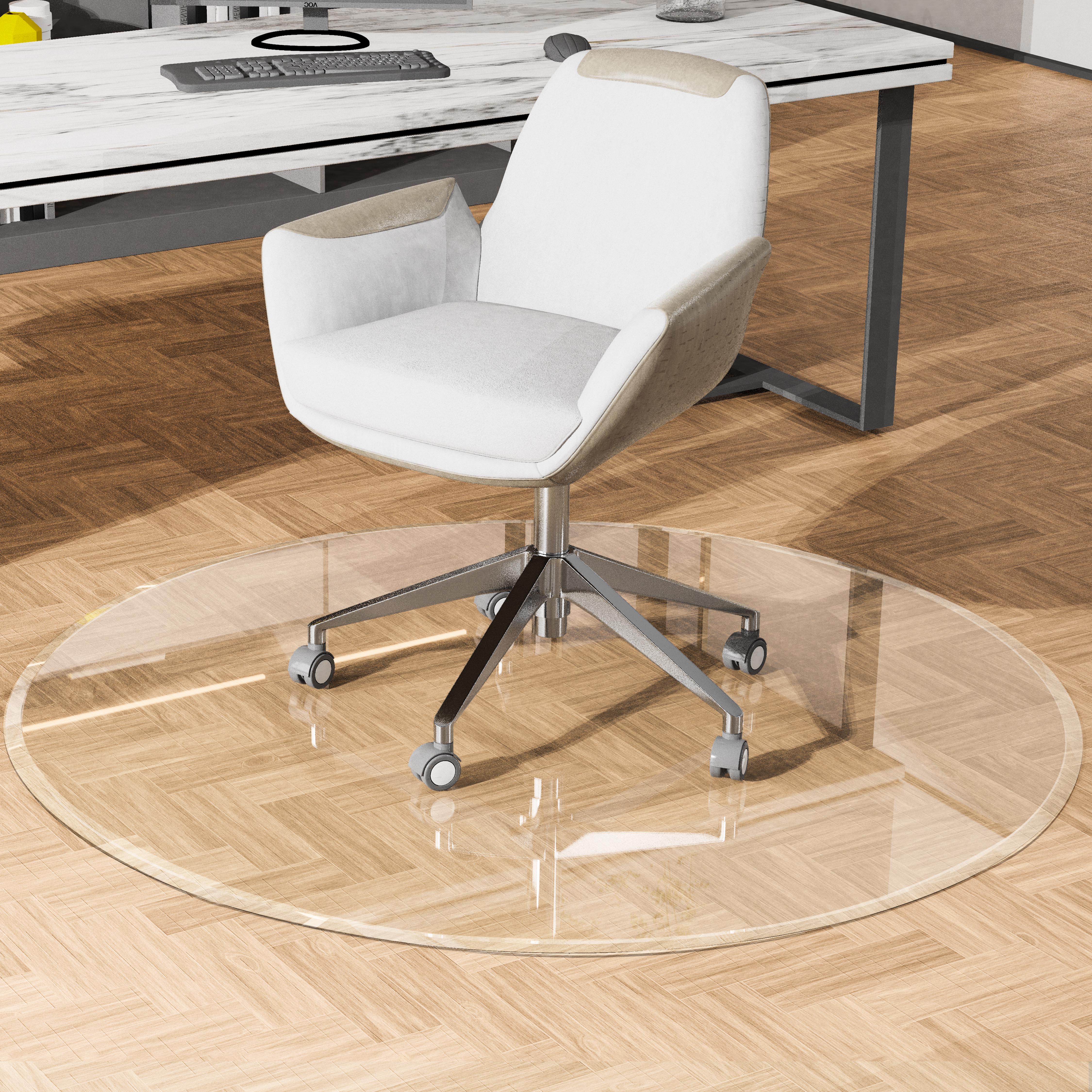 Round Desk Chair Rug Beveled Edge Round Office Chair Mat for Carpet or Hardwood Floor ...